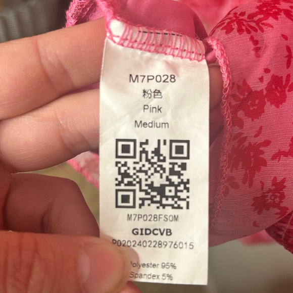 Square Neck Ruffle Bow Shoulder Tiered Slim Fit Smocked Short Mini Dress Pink M - Picture 10 of 10